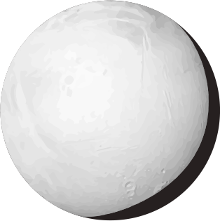 Illustration de la lune Enceladus. C'est une lune extrêmement blanche.
