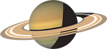 miniature de Saturne dont les anneaux sortent du cadre